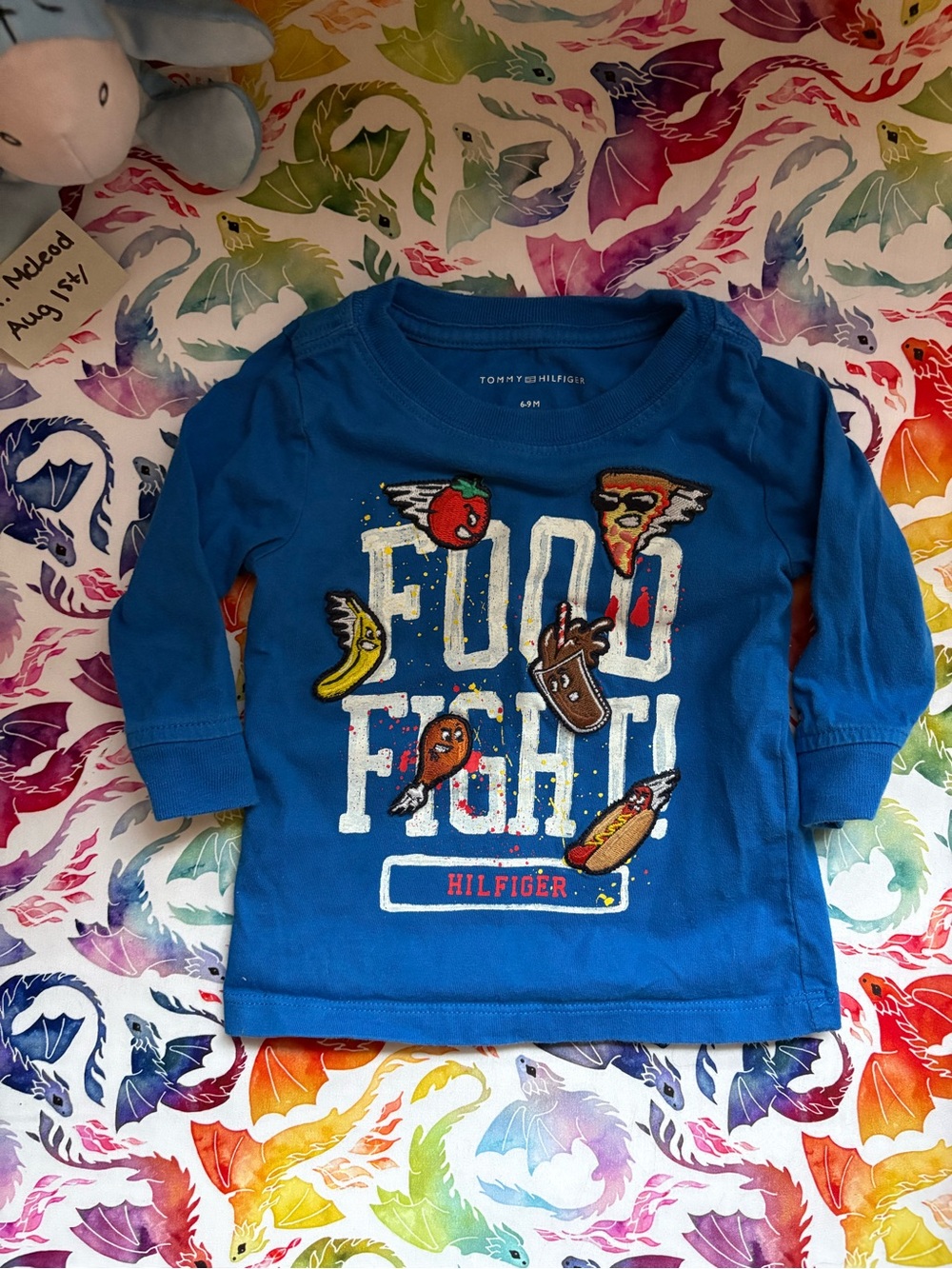Tommy Hilfiger Blue Kids "Food Fight" Graphic Long-Sleeve Tee